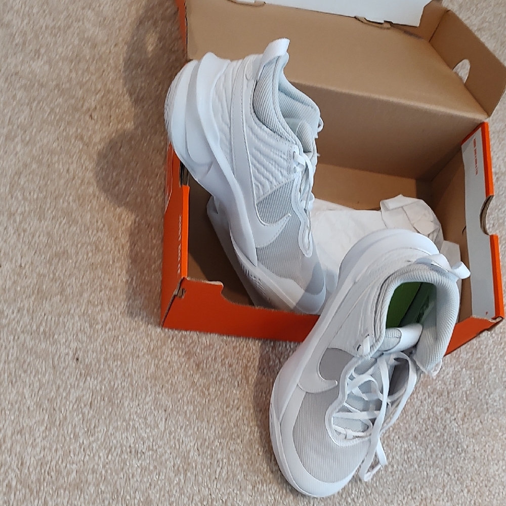 Nike Kids Gray and White Sneakers